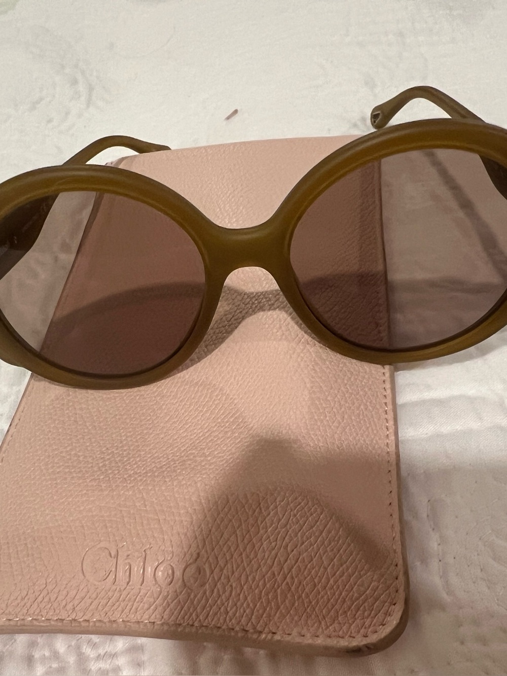 RARE Chloe Olive Green Round Sunglasses CHO120S-004 Retail $408 - Picture 8 of 12